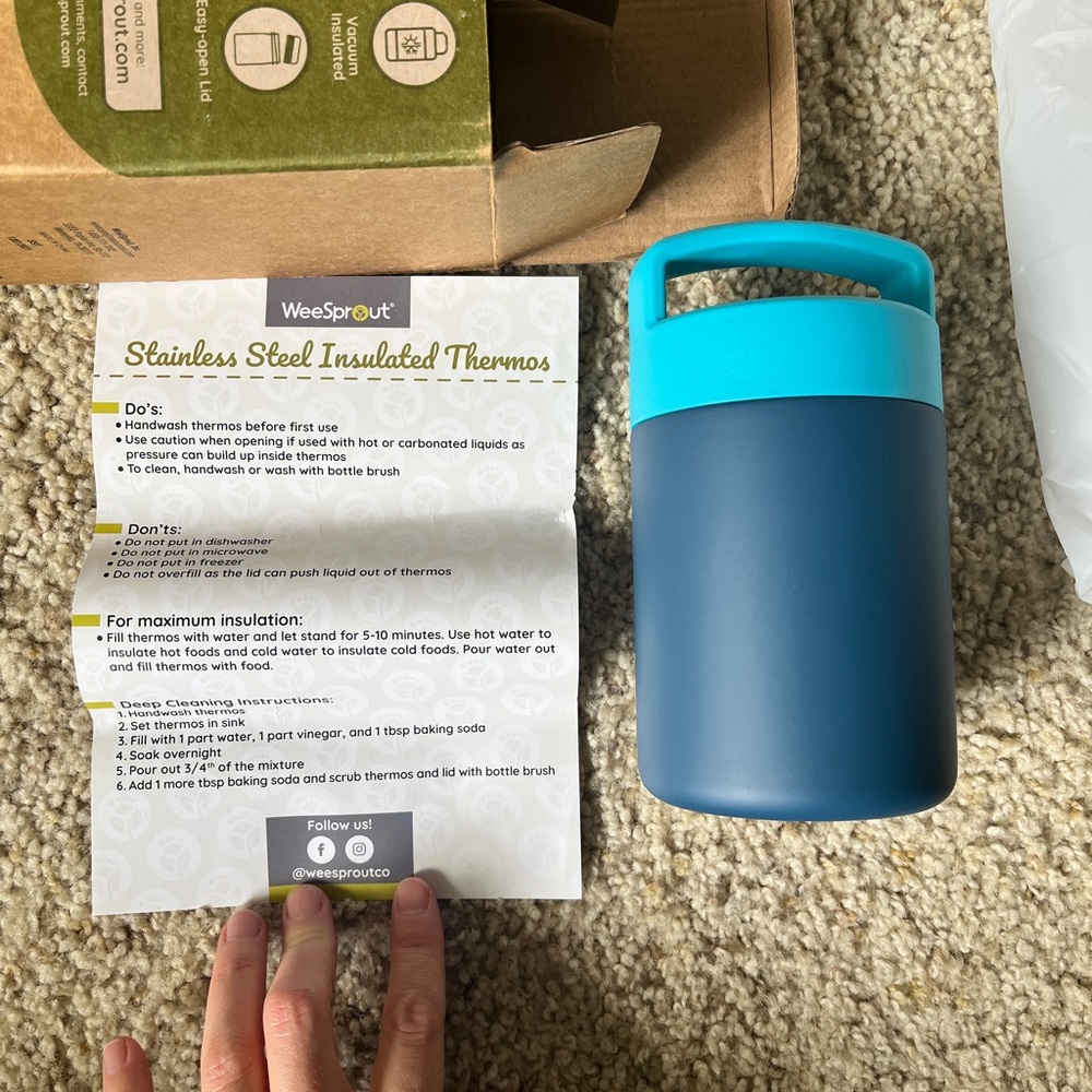 Stainless Steel Insulated Thermos - Blue